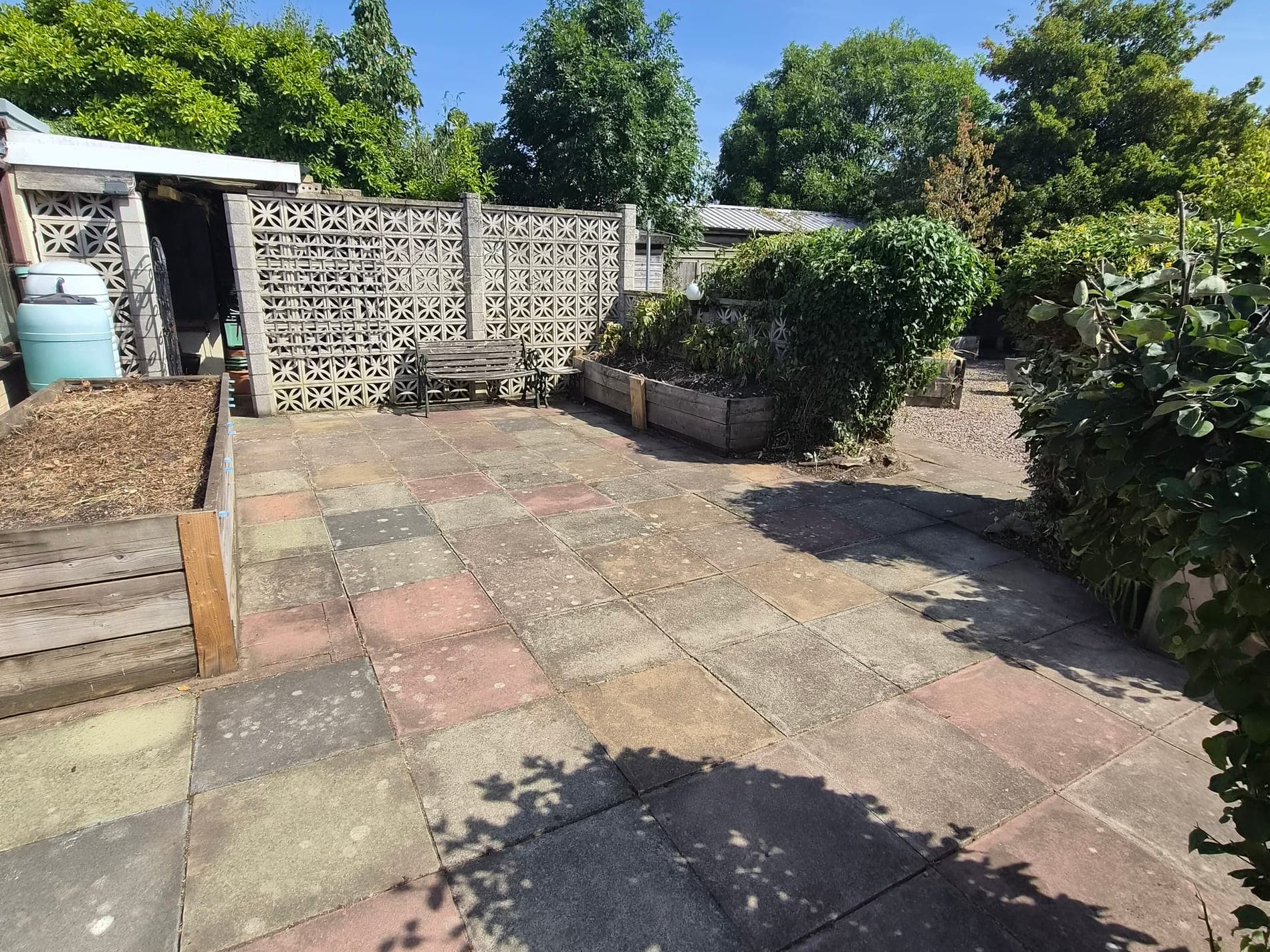 Ornamental garden patio reclaimed, Lincoln after Spade & Blade sorted it