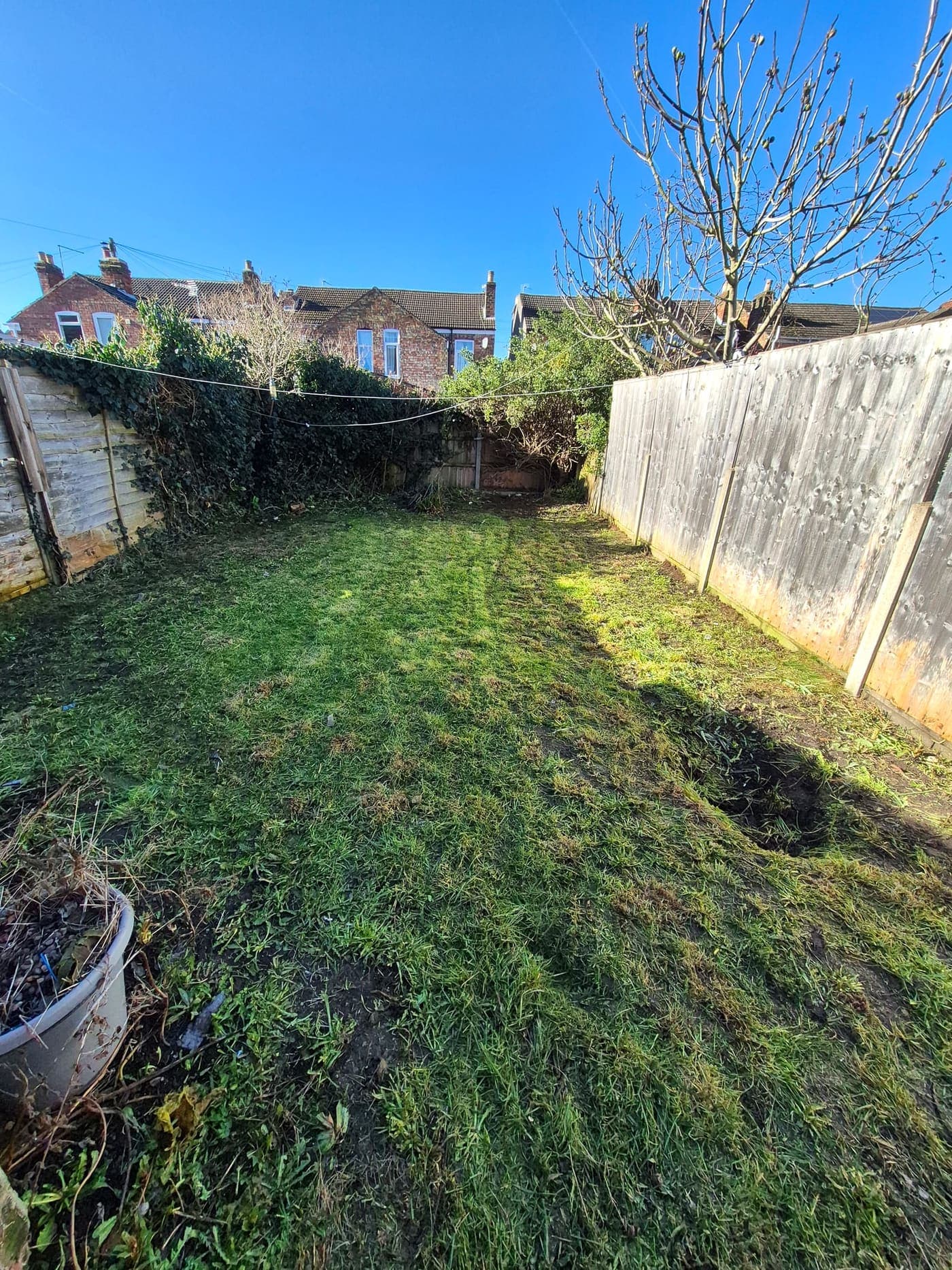 Overgrown garden cut back and cleared, Lincolnshire after Spade & Blade sorted it