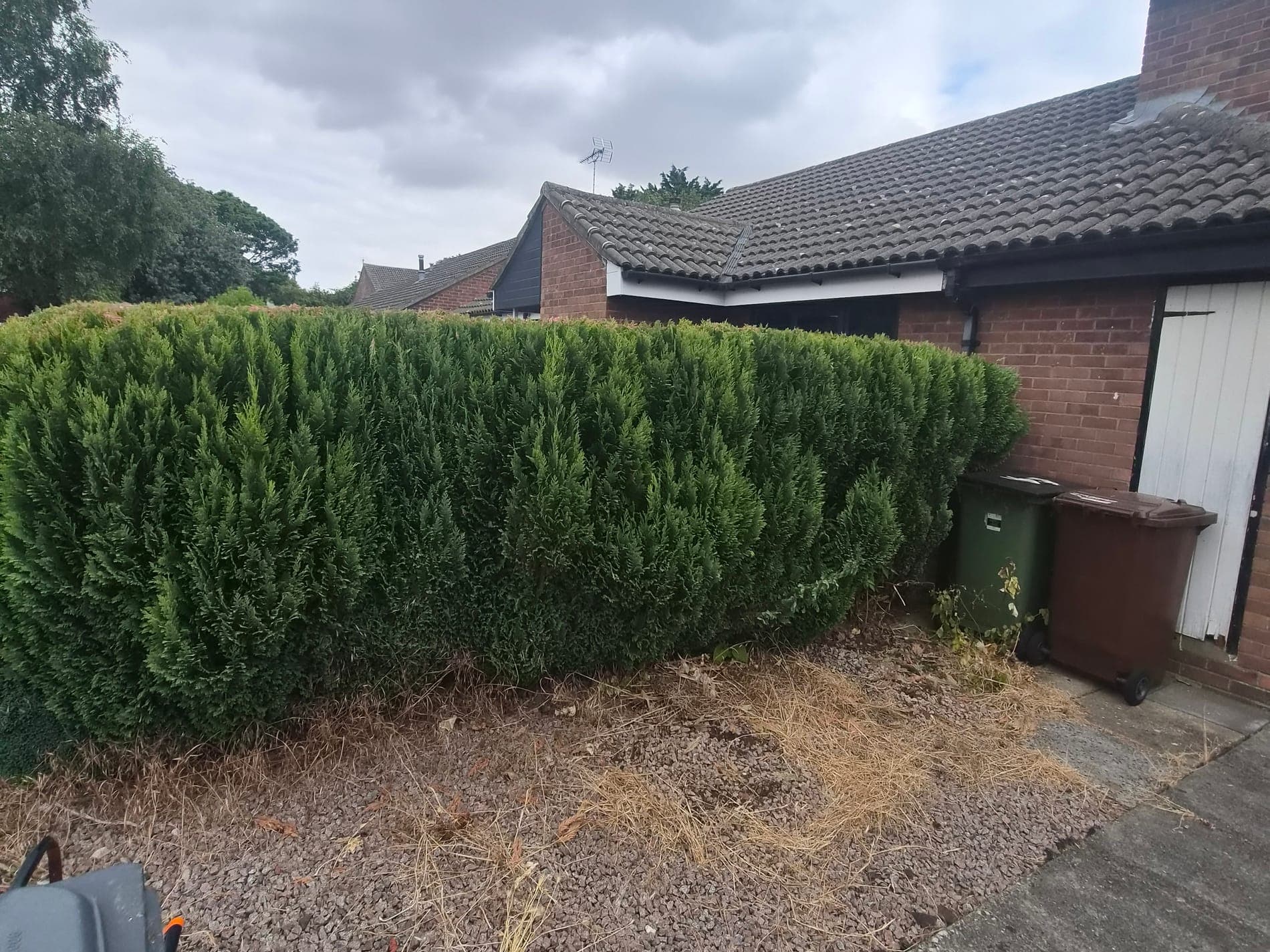 Front hedge cut back square, Lincoln before Spade & Blade sorted it