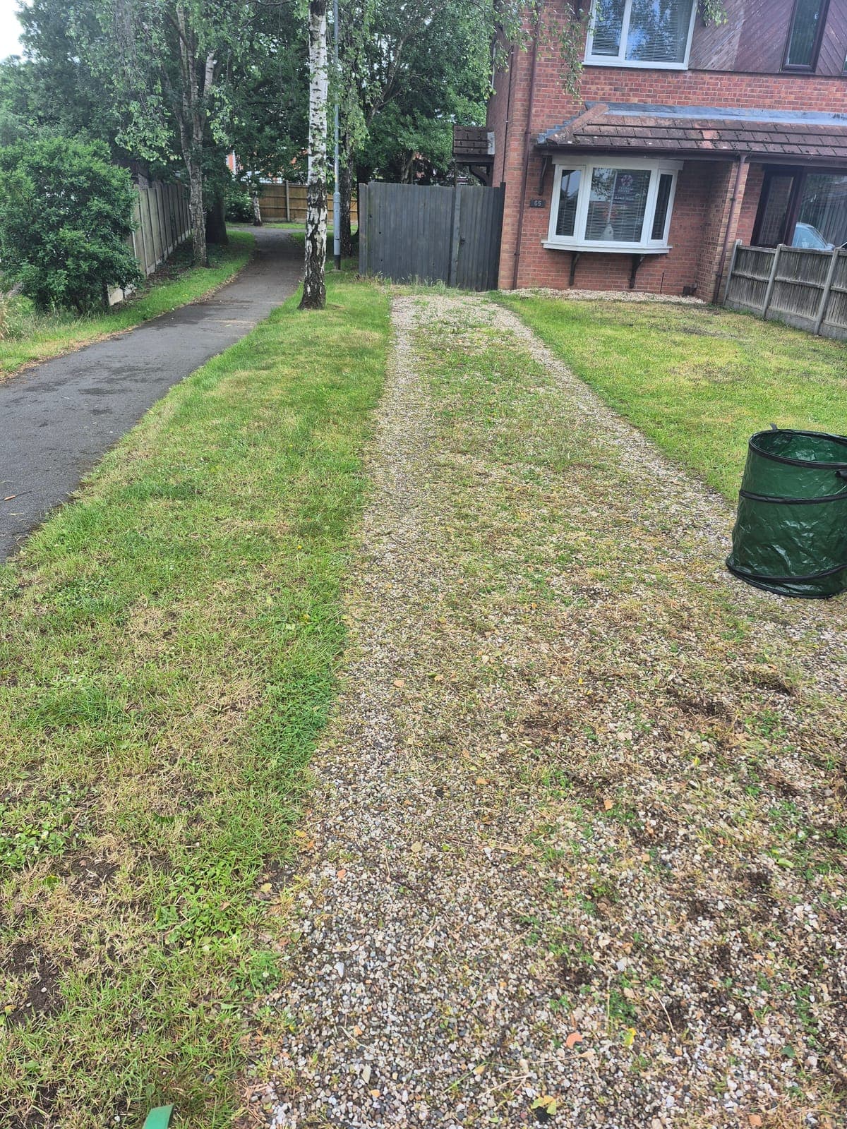 Front lawn and driveway edges, Lincoln before Spade & Blade sorted it